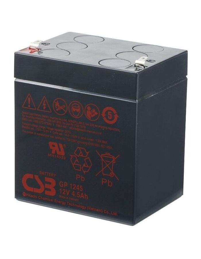 Аккумуляторная батарея для ИБП CSB GP 1245 4.5 А·ч аккумулятор для ибп csb gp 1245 12v 4 5ah клеммы f1