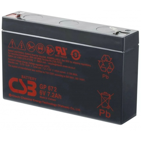 Аккумуляторная батарея для ИБП CSB GP672 7.2 А·ч - фото 1