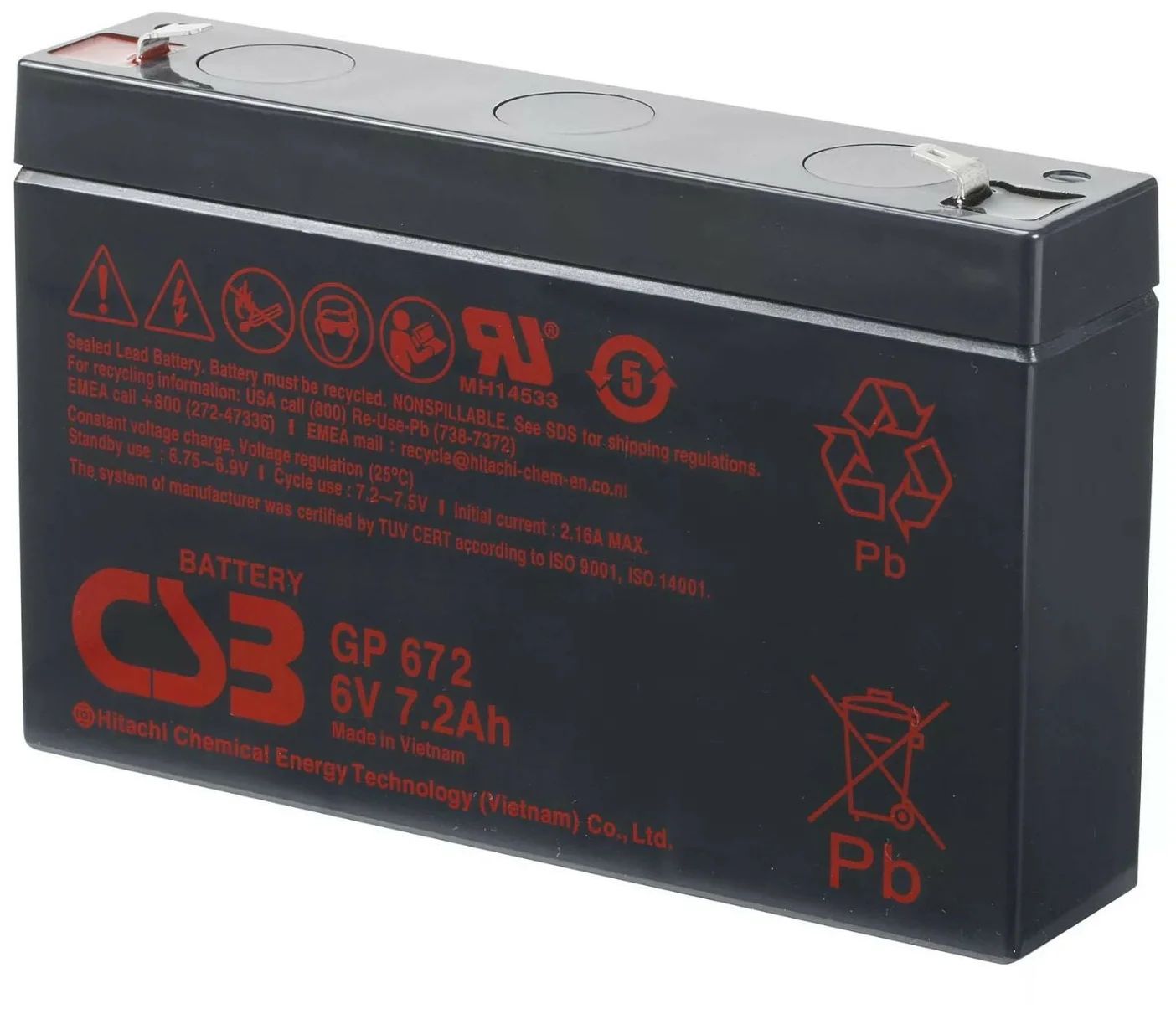 Аккумуляторная батарея для ИБП CSB GP672 7.2 А·ч батарея gp cr123 gpcr123ae 2cr1