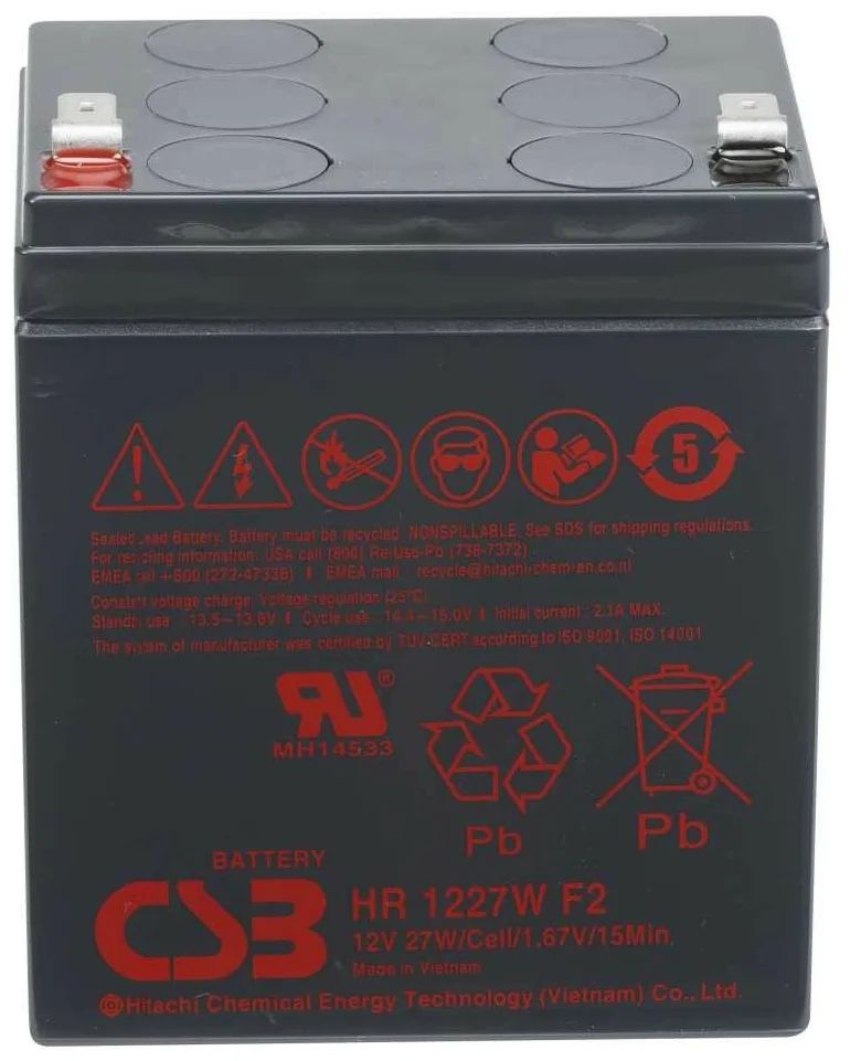 Аккумуляторная батарея для ИБП CSB HR1227W F2 27 А·ч аккумулятор sunways hr 12 200 12в 200 ач agm