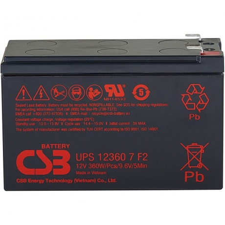 Аккумуляторная батарея для ИБП CSB UPS123607 F2 60 А·ч - фото 1