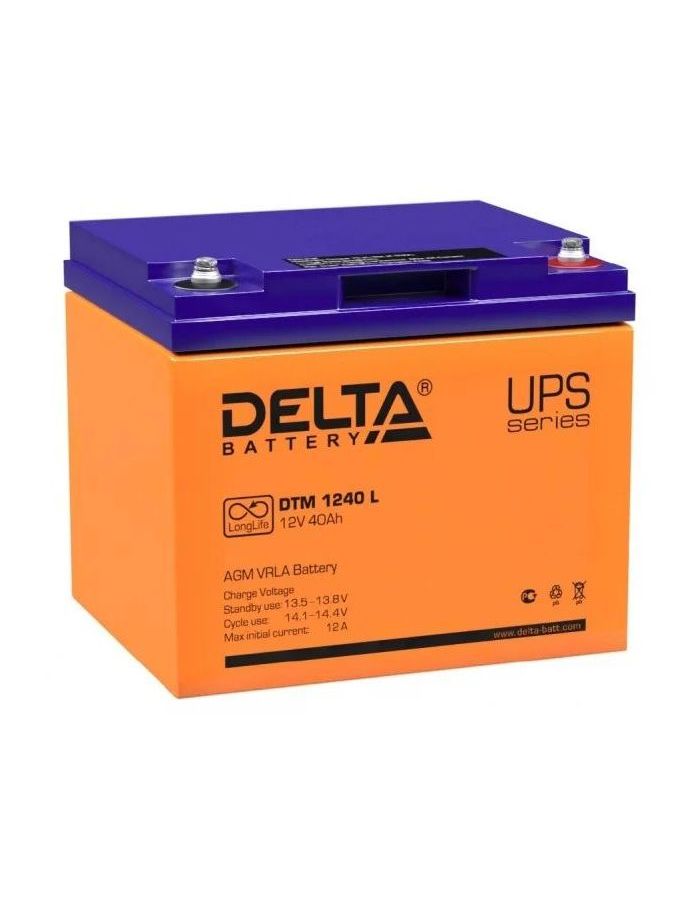 Батарея для ИБП Delta DTM 1240 L 12В 40Ач аккумулятор свинцово кислотный аккумуляторная батарея 12 в 7 0 ач dtm 1207 delta dtm1207 1 шт