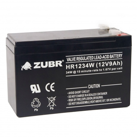 Батарея для ИБП ZUBR HR 1234 W (12V, 9Ah) (HR1234W) - фото 1