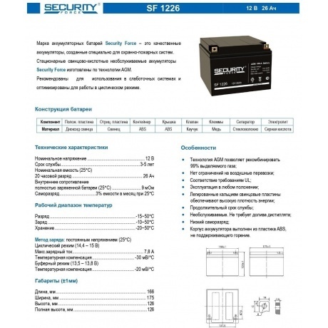 Батарея для ИБП Delta Security Force SF 1226 - фото 4