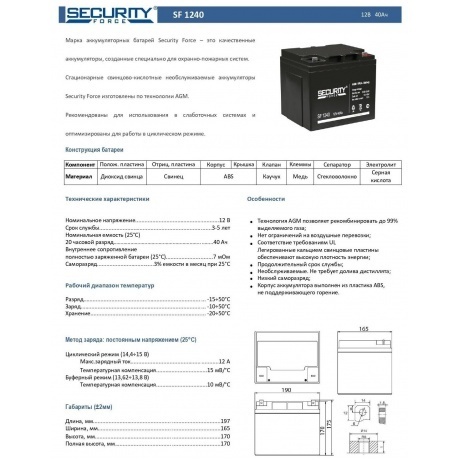 Батарея для ИБП Delta Security Force SF 1240 - фото 7
