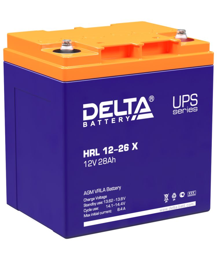 Батарея для ИБП Delta HRL 12-26 X батарея delta hrl 12 12 x 12в 12ач 151х98х101мм