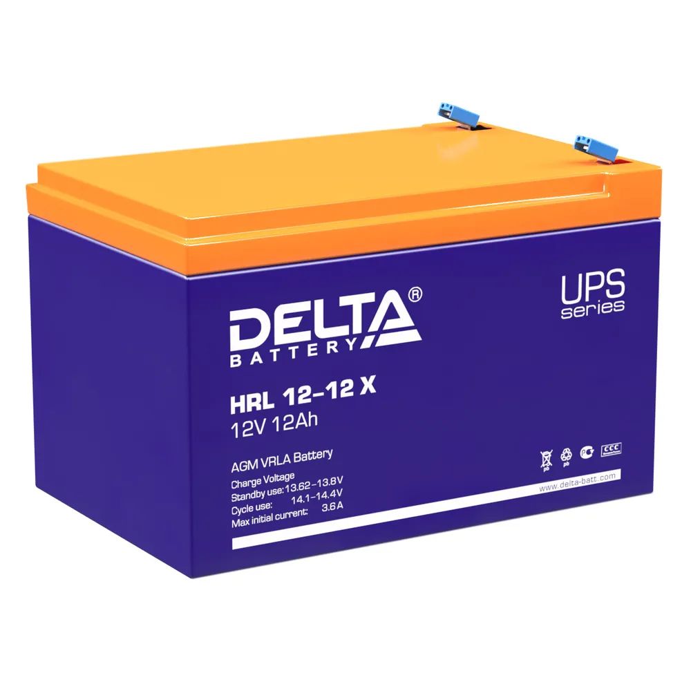 Батарея для ИБП Delta HRL 12-12 X батарея delta hrl 12 7 2 x 12в 7ач 151х65х100мм