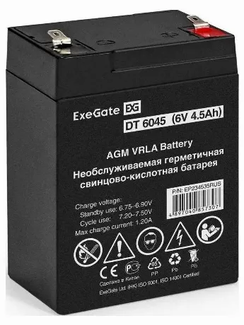Батарея для ИБП Exegate EP234535 6В 4.5Ач