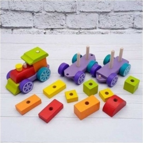 Поезд "Радужный экспресс" (15 деталей) CUBIKA.12923/LP-3 - фото 9