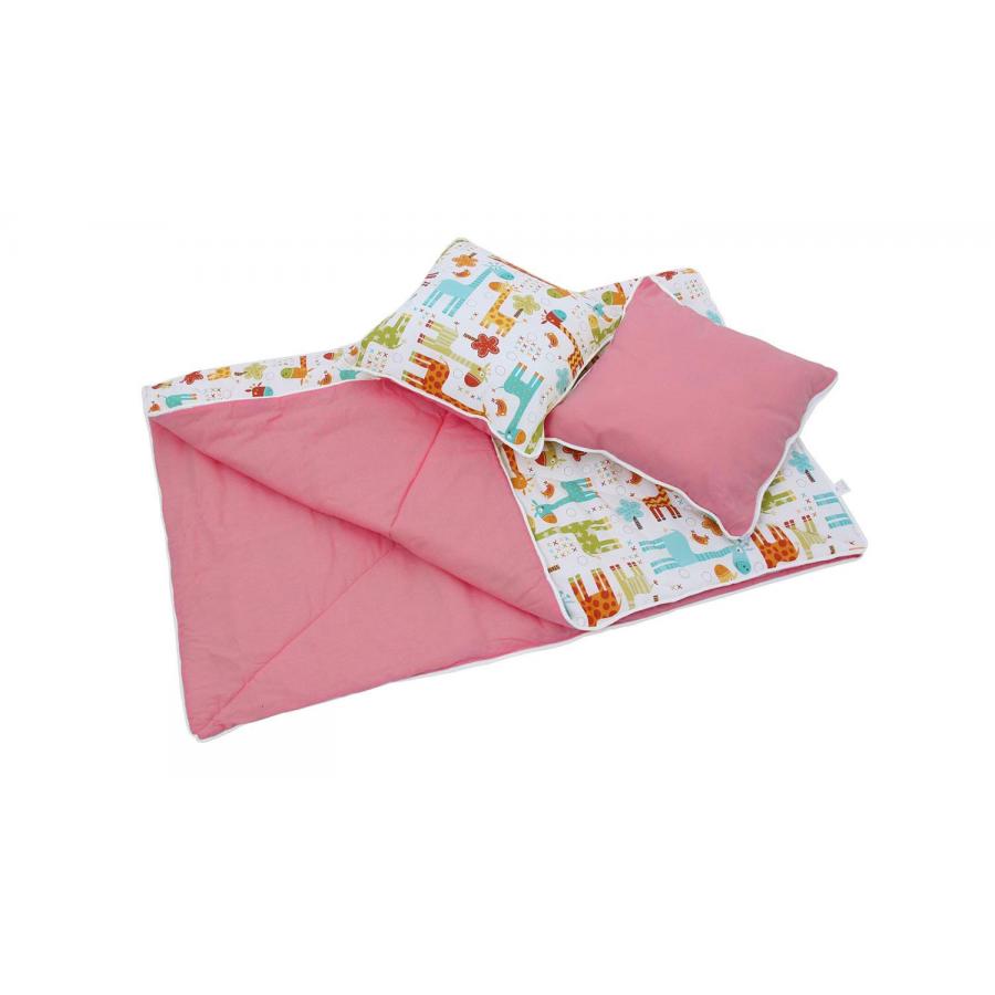 Одеяло и подушки для вигвама детского Polini kids Жираф, розовый