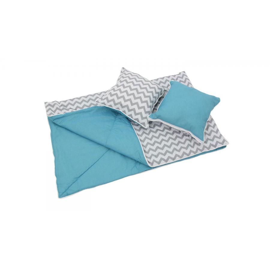 Одеяло и подушки для вигвама детского Polini kids Зигзаг, голубой