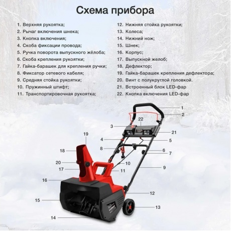 Снегоуборщик электрический Starwind EST-2000L 2кВт - фото 6
