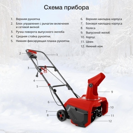 Снегоуборщик электрический Starwind EST-1600 1.6кВт - фото 15