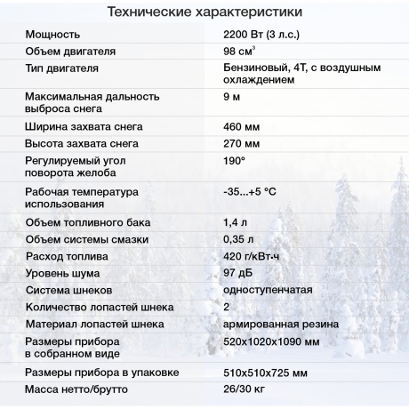 Снегоуборщик бензиновый Starwind GST-2246 3л.с. - фото 9