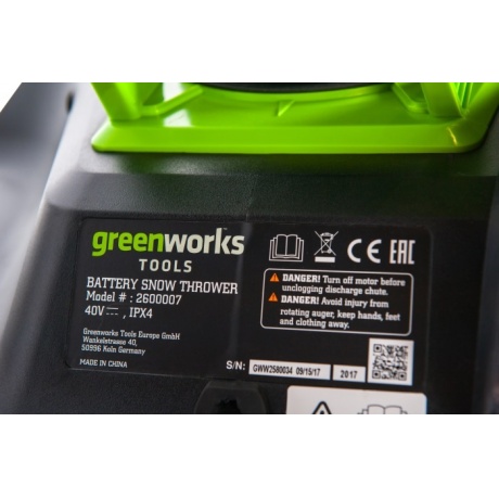 Снегоуборщик электрический Greenworks SnowLine GD40ST - фото 8