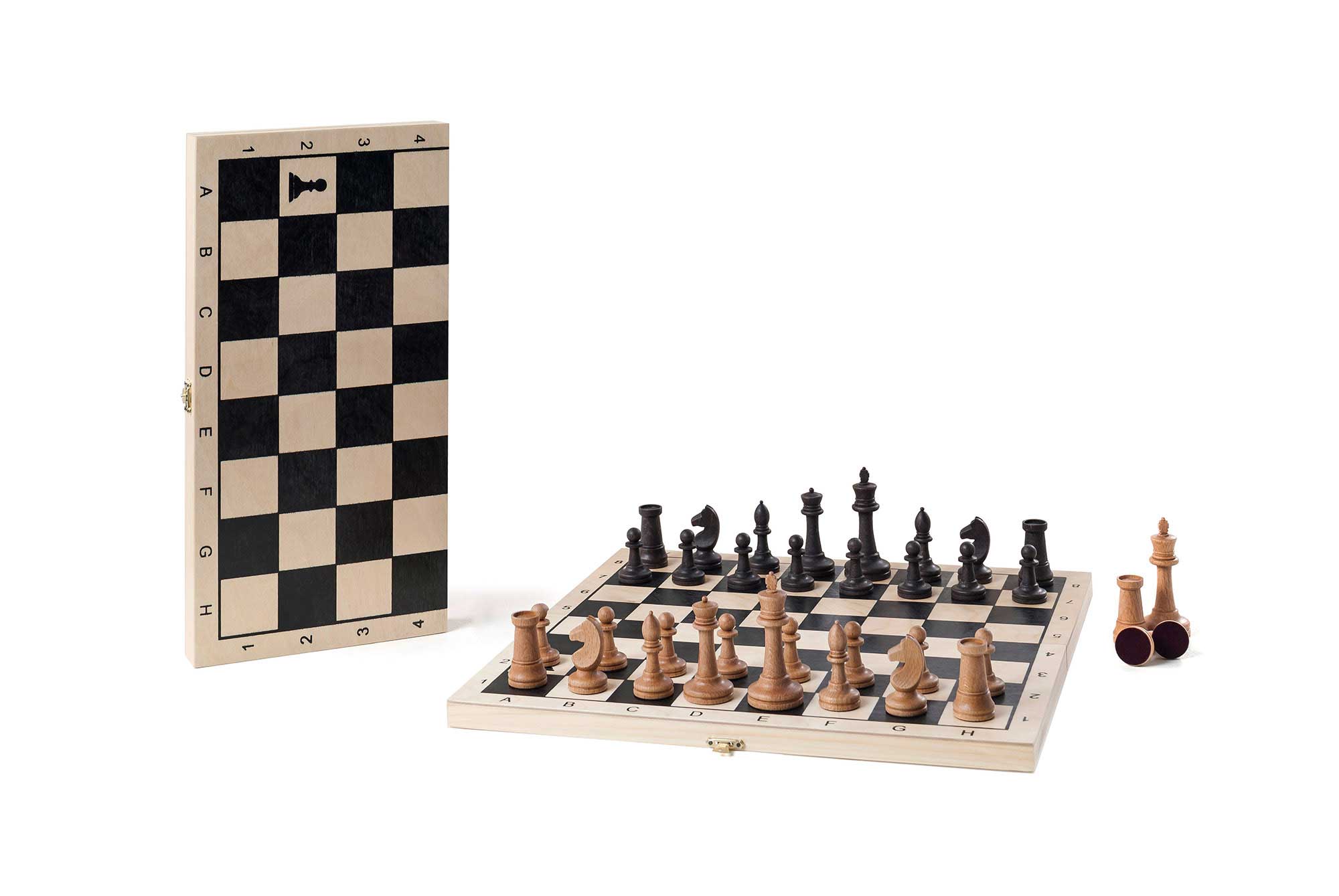Шахматы турнирные фигуры буковые малые с доской  337-19 40*40 см Бук