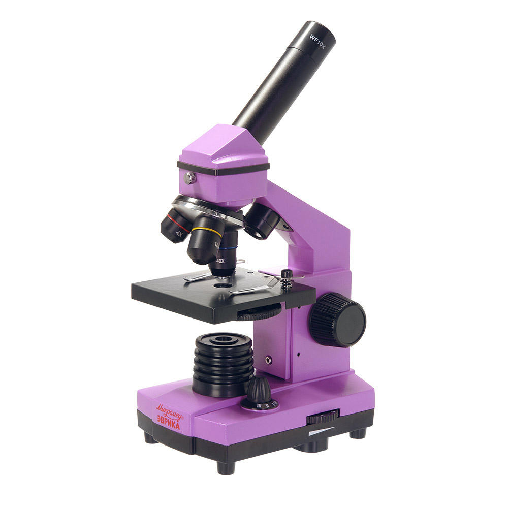 Микроскоп Микромед «Эврика» 40х–400х, аметист, в кейсе - фото 1
