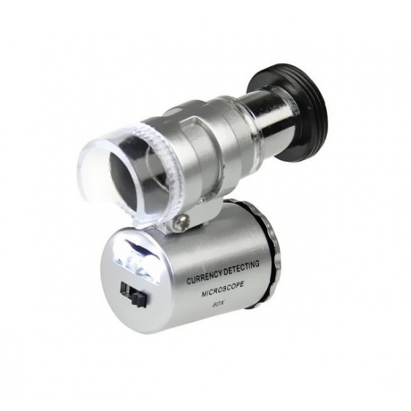 

Микроскоп Kromatech 60x мини, с подсветкой (2 LED) и ультрафиолетом (9882)