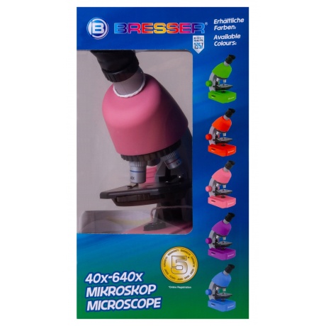 Микроскоп Bresser Junior 40–640x, розовый - фото 7