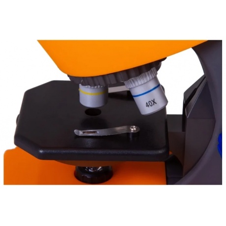 Микроскоп Bresser Junior 40–640x оранжевый с набором для опытов, в кейсе - фото 4
