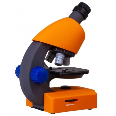 Микроскоп Bresser Junior 40–640x оранжевый с набором для опытов, в кейсе - фото 10