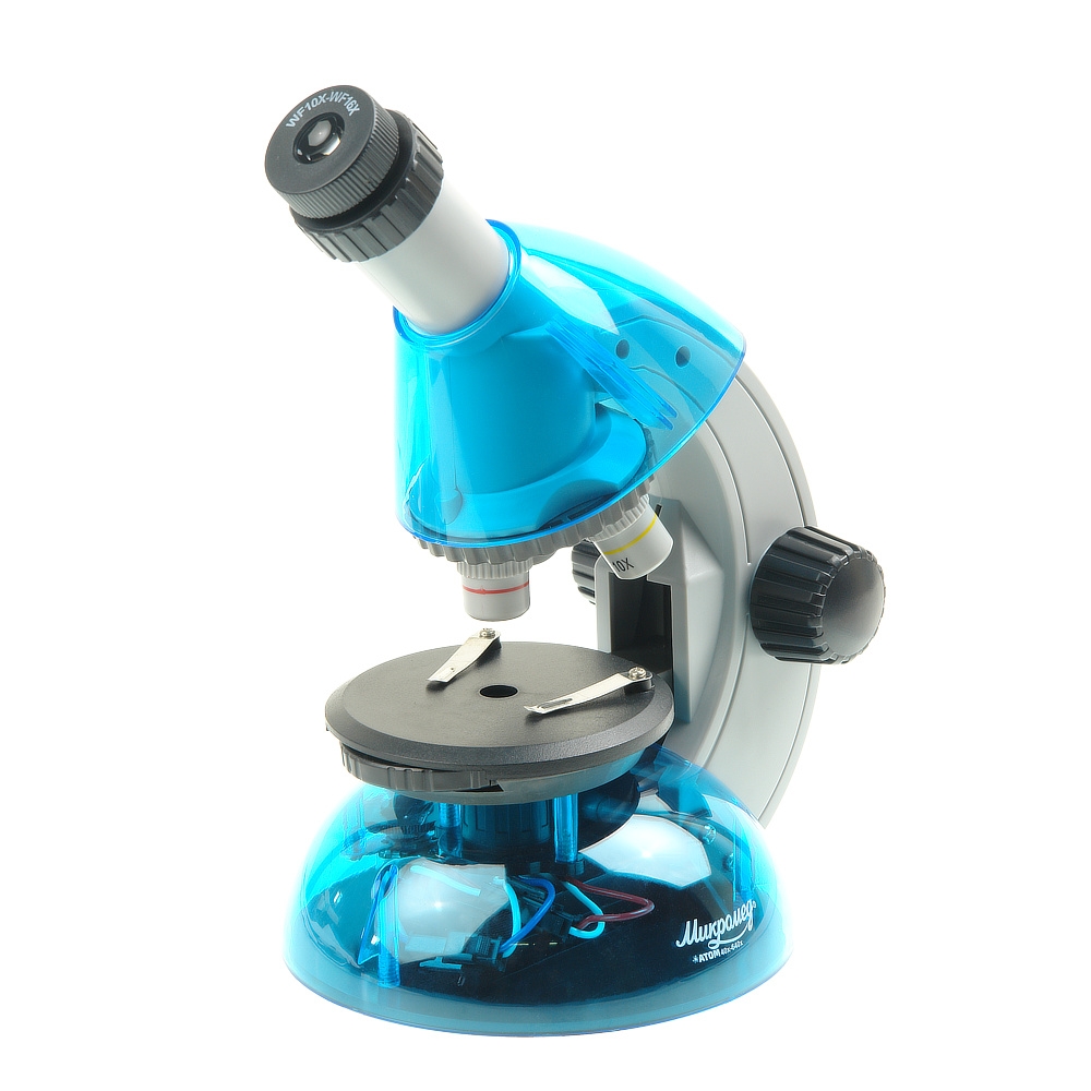 Микроскоп Микромед Атом 40x-640x (лазурь) - фото 1