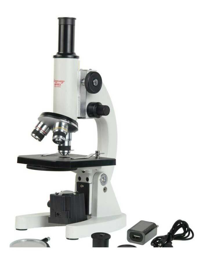 Микроскоп школьный Микромед Эврика 40х-640х (зеркало, LED) микроскоп школьный эврика 40х 1280х с видеоокуляром в кейсе