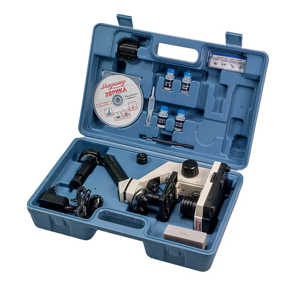 Микроскоп школьный Микромед Эврика 40х-1280х LCD цифровой - фото 9