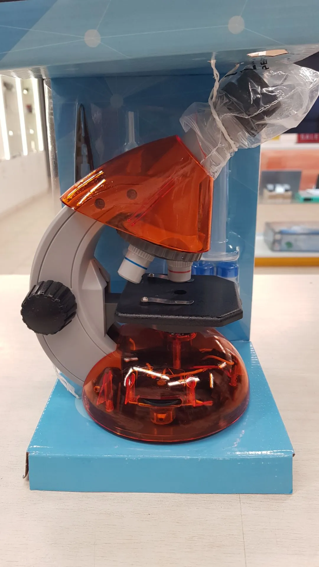 Микроскоп Микромед Атом 40x-640x (апельсин) хорошее состояние - фото 2