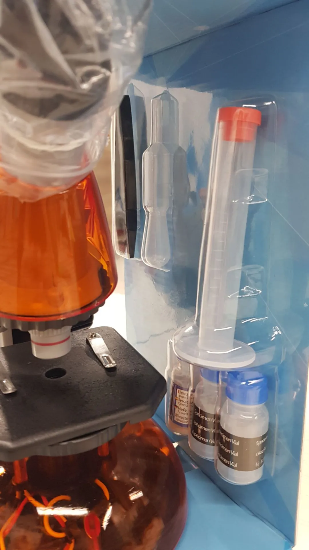 Микроскоп Микромед Атом 40x-640x (апельсин) хорошее состояние - фото 4