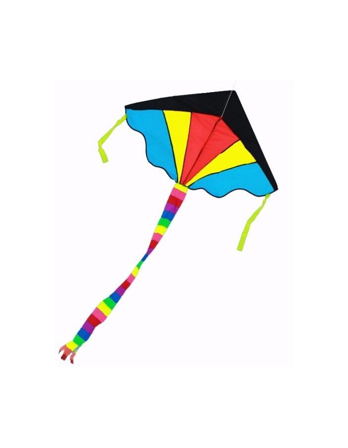 Воздушный змей Радужный с черным верхом 120*70см в пакете детский воздушный змей летающая игрушка летучий змей воздушный змей бамблби 50 80 см
