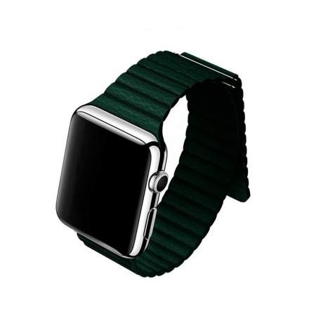 Ремешок Devia Elegant Leather Loop для Apple Watch 4 40mm - Forest Green - фото 4