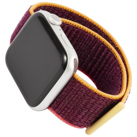 Ремешок нейлоновый MB mObility для Apple watch - 38-40 mm (S3/S4/S5 SE/S6), дикая слива с розово-оранжевым краем УТ000027919 - фото 3
