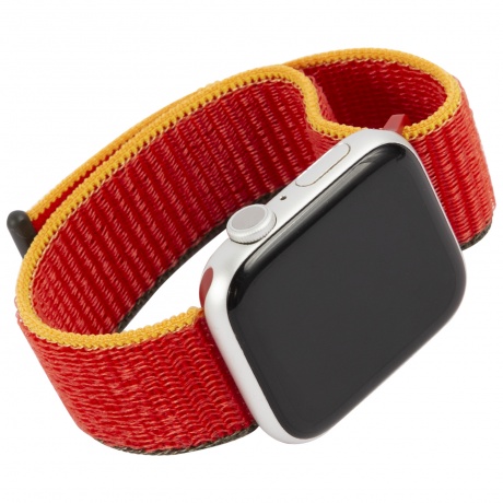 Ремешок нейлоновый MB mObility для Apple watch - 38-40 mm (S3/S4/S5 SE/S6), красный апельсин с коричнево-желтым краем УТ000027916 - фото 3