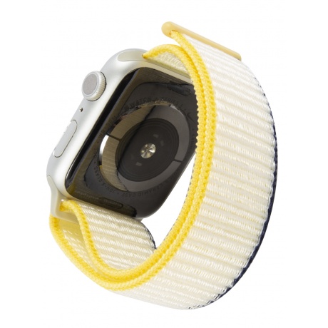Ремешок нейлоновый MB mObility для Apple watch - 38-40 mm (S3/S4/S5 SE/S6), морская соль с желто-синим краем УТ000027912 - фото 2