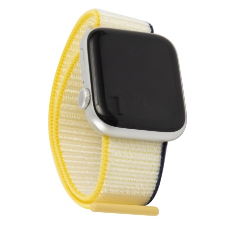 Ремешок нейлоновый MB mObility для Apple watch - 38-40 mm (S3/S4/S5 SE/S6), морская соль с желто-синим краем УТ000027912 - фото 4
