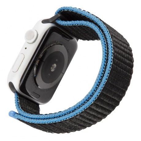 Ремешок нейлоновый MB mObility для Apple watch - 38-40 mm (S3/S4/S5 SE/S6), уголь с сине-серым краем УТ000027918 - фото 2
