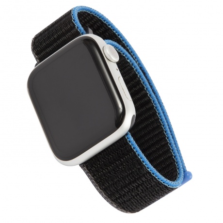 Ремешок нейлоновый MB mObility для Apple watch - 38-40 mm (S3/S4/S5 SE/S6), уголь с сине-серым краем УТ000027918 - фото 4