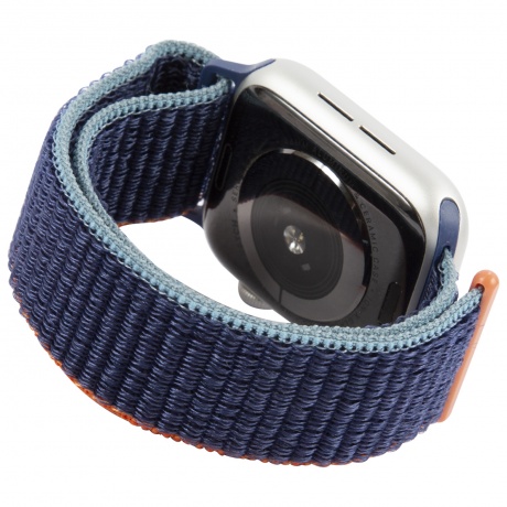 Ремешок нейлоновый MB mObility для Apple watch – 42-44 mm (S3/S4/S5 SE/S6), морская глубина с оранжево синим краем УТ000027927 - фото 2