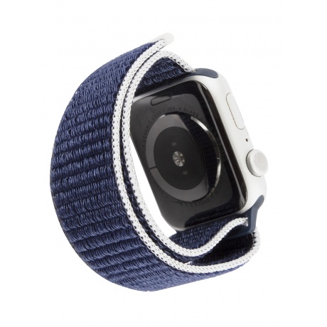 Ремешок нейлоновый MB mObility для Apple watch – 42-44 mm (S3/S4/S5 SE/S6), темно-синий с серо-голубым краем УТ000027924 - фото 2