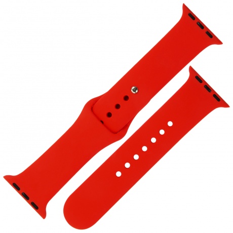 Ремешок силиконовый MB для Apple watch – 42-44 mm (S3/S4/S5 SE/S6), официальный красный УТ000027905 - фото 3