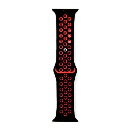 Ремешок Red Line силиконовый двухцветный для Apple watch - 42-44 mm (S3/S4/S5 SE/S6), черно-красный УТ000022901 - фото 2