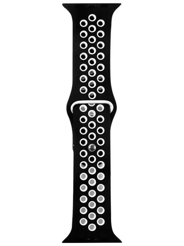 Ремешок Red Line силиконовый двухцветный для Apple watch – 42-44 mm (S3/S4/S5 SE/S6), черно-белый УТ000022900 ремешок red line силиконовый двухцветный для apple watch 38 40 mm s3 s4 s5 se s6 черно красный ут000022899