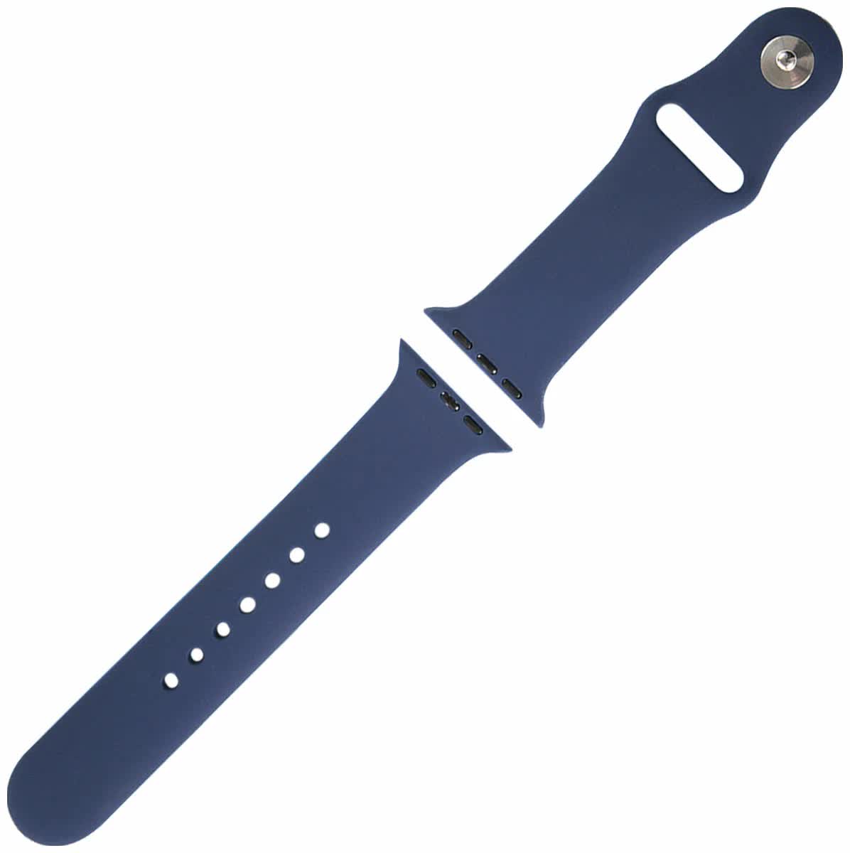 Ремешок Red Line силиконовый для Apple Watch – 42/44 mm (S3/S4/S5/SE/S6), синий УТ000027230 ремешок силиконовый red line для apple watch – 42 44 mm s3 s4 s5 se s6 синий