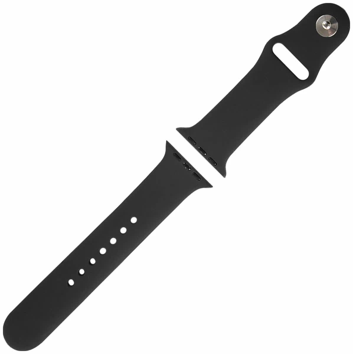 Ремешок Red Line силиконовый для Apple Watch – 42/44 mm (S3/S4/S5/SE/S6), черный УТ000027229 ремешок силиконовый red line для apple watch – 42 44 mm s3 s4 s5 se s6 синий