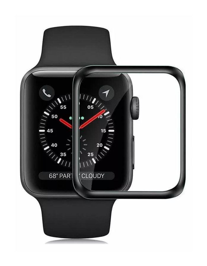 Стекло защитное Red Line Apple Watch (s4/s5) - 40 mm Full screen (3D) черный УТ000021855 пленка гибридная red line для samsung galaxy watch 4 – 40 mm 3d черный