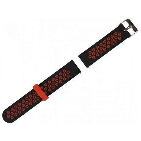 Ремешок силиконовый Red Line для Amazfit BIP/GTS 20 mm, черный с красным - фото 1