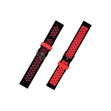 Ремешок силиконовый Red Line для Amazfit BIP/GTS 20 mm, черный с красным - фото 2