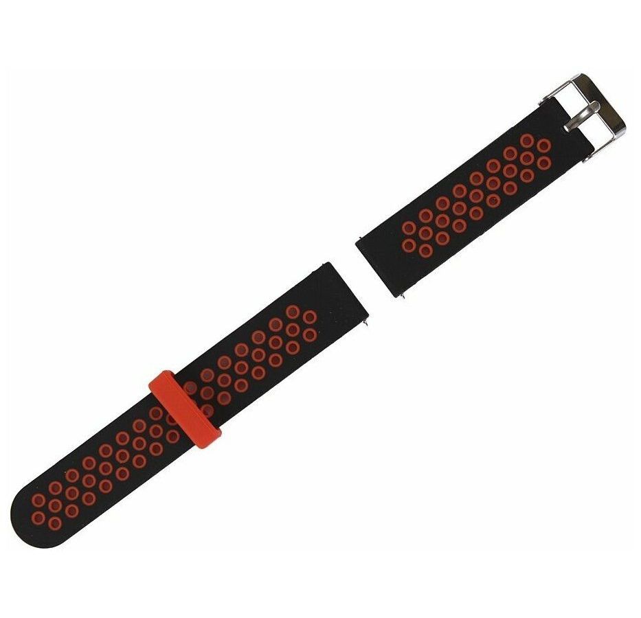Ремешок силиконовый Red Line для Amazfit BIP/GTS 20 mm, черный с красным ремешок силиконовый red line для cмарт часов xiaomi amazfit bip gts 20 mm черный с синим