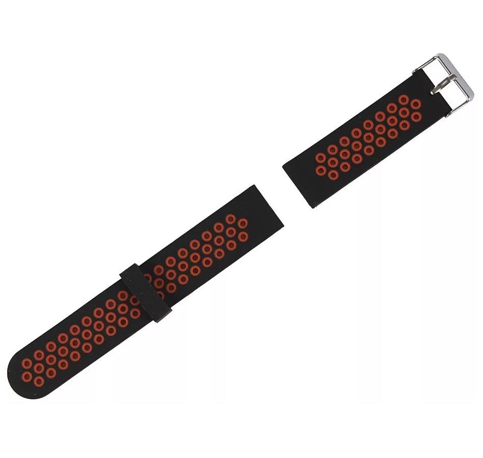 Ремешок Red Line силиконовый для cмарт часов Xiaomi Amazfit GTR 22 mm, черный с красным сменный ремешок xiaomi для cмарт часов универсальный 22 mm силиконовый черный